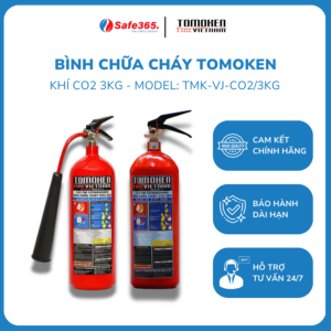 Bình chữa cháy CO2 Tomoken 3Kg Có Tem Kiểm Định BINH CHUA CHAY CO2 TOMOKEN 3KG