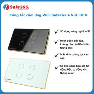 Công tắc cảm ứng 4 nút Wifi Safe365