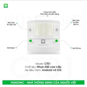 Thiết Bị Chống Trộm Và Báo Khách Wifi Hunonic CT01 thiet bi chong trom va bao khach 2