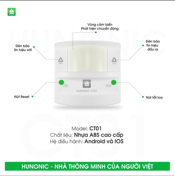 Thiết Bị Chống Trộm Và Báo Khách Wifi Hunonic CT01 Thiết Bị Chống Trộm Và Báo Khách Wifi Hunonic CT01 - Ảnh 2
